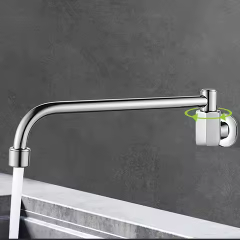 Copper Kitchen Single Cold Sink Faucet Hotel Chef Stovetop Faucet/semi-automatic Swing Sink Faucet H