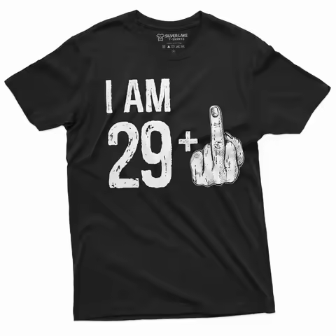 Men's 30th Birthday celebration T shirt 29 middle finger offensive humor