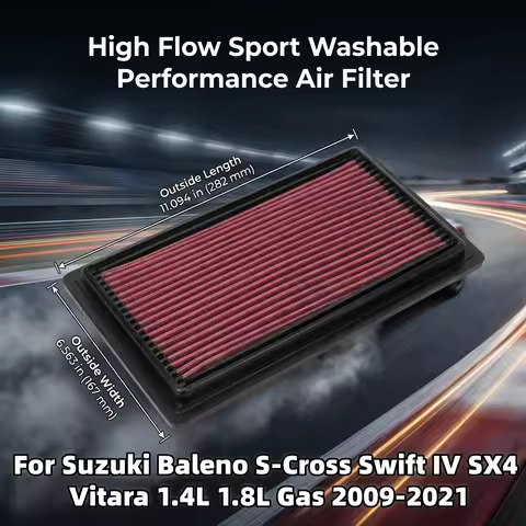 For Suzuki Baleno S-Cross Swift IV SX4 Vitara 1.4L 1.8L Gas 2009-2021 High Flow Sport Washable Perfo