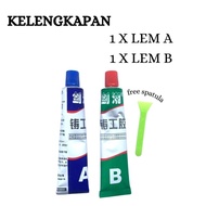 LEM AB EPOXY LEM KUAT PENAMBAL BESI SENG METAL KERAMIK TEMBAGA BAJA Lem Super Kuat