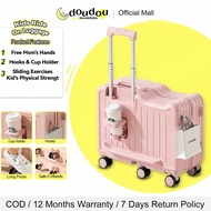 doudou Kids Luggage 6 Wheels Ride-on Suitcase 20 Inch with Pedal Cup Holder Children Luggage