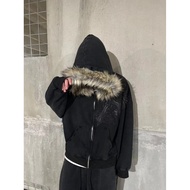 Women's American Skull Pattern Casual Zip-Up Hoodie