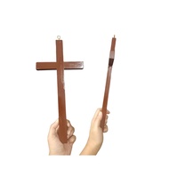 Brown Wooden Plain Cross 30 cm Meaningful Gift for Christian and Catholic Faith