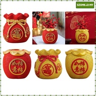 [szxmkj2] Spring Festival Bag Feng Shui Vase Ornament Table Decoration 4.1x4.3 Inch Resin