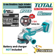 Total TAGLI201008 Cordless Grinder 20V Battery Grinder