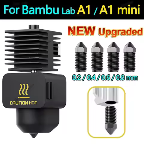 Upgrade Hotend Kit for Bambu Lab A1/ A1 Mini with 0.4mm Hardened Steel Nozzle Silicone Cover Hotend 