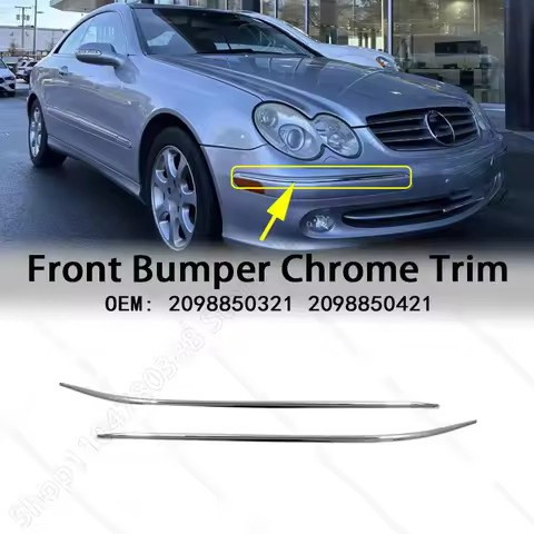 Front Chrome Bumper Trim Strip For 2003-2006 Mercedes-Benz CLK320 CLK500 CLK55 AMG C55 AMG W209 W203