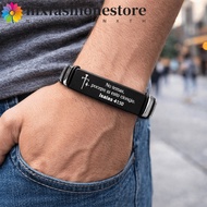 MXFASHIONE Inspirational Quotes Braclets, Adjustable Black/Silver Family Friendship Bracelet, Verse 