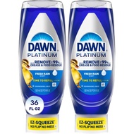 Dawn Platinum EZ-Squeeze Dish Soap, Dishwashing Liquid, Fresh Rain, 2x18oz Bundle
