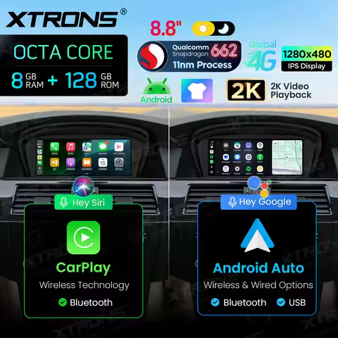 XTRONS 8.8'' Android 14 Car Radio For BMW 3/5 Series E60 61 /E90 91 92 93 CIC CCC System Octa Core 8