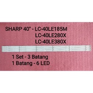 (Ready Stock) LC-40LE185M/ LC-40LE280X/ LC-40LE380X SHARP 40" LED TV Backlight (1Set)