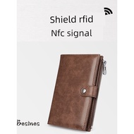 beg duit tactical wallet Beg pasport perjalanan retro, dompet tekstur kulit, beg ID lelaki dan wanit
