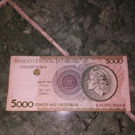 5000 Cruzeiros lady Valentine's uang kuno Brazil langka 🇧🇷