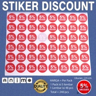 STICKERS - Sticker Discount 3% 5% 10% 15% to 90% - size 25 mm = 2.5 cm