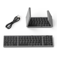 B089 Foldable Bluetooth Keyboard Three Fold with Number Area Whispering Spanish Russian Portuguese P