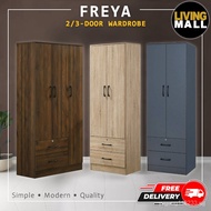 【In stock】Living Mall FREYA Series 2/3 Door Wardrobe in 3 Colors Available BUGQ