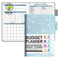 QIUJUU A5 Cash Budget Planner Book, Cash Flow Management Undated Monthly Finance Organizer, Portable