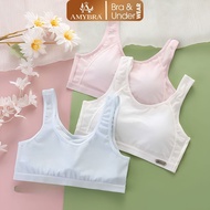 Combo 3 (With Set of 2) Women's student bra with breathable mesh, thin cotton bra AMYBRA A611
