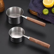 304 Stainless Steel Universal Induction Cooker Flat Bottom Small Milk Pot Non-Stick Instant Noodle Pot Mini Single Handle Household Complementary Food Pot