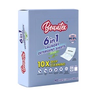Beautex 6 in 1 Laundry Detergent Sheets, Fresh, 110mmx140mm (40s)