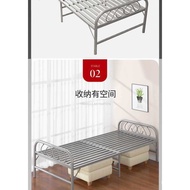 Folding Bed Steel Bed Iron Bed Single Bed Adult Rental House Simple Bed Small Iron Bed Lunch Break Bed Foldable