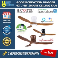 [Climate Voucher] Acorn DC-168H Creation Hugger 42" / 48" Smart Ceiling Fan with Optional 24W Tri-Co