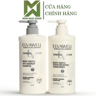 Dầu Gội Xả Giảm Gàu Siêu Suôn Mượt ELVAWELL Trắng 500ML - 1000ML