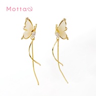 crazysusliki Motta Earring ต่างหูระย้าชุบทองคำขาว ลายผีเสื้อ