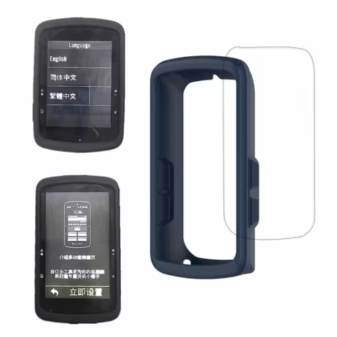 Silicone Edge Shell Protective Case Soft with PET Film Screen Protector Cover for Bryton Rider S810/