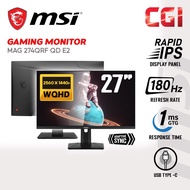 MSI 27" MAG274QRF-QD E2 Rapid IPS WQHD Display HDR400 Adaptive Sync 180Hz 1ms USB-C Ergonomic Gaming