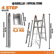 4 5 6 Steps Foldable Aluminum Household Ladder 150kg BLACKFOOT Household Folding Ladder - 4 Steps