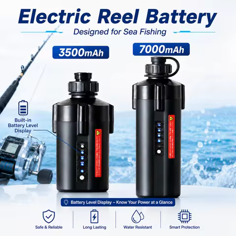 14.8v 3500mAh 7000mAh Power Display Fishing Electric Reel Battery For SHIMANO DAIWA ECOODA Waterproo