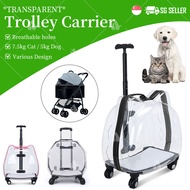 Transparent pet stroller cat and dog stroller baby stroller cat carrier stroller pet roller carrier cat stroller