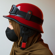 HELM RETRO VESPA CHIPS GLOSSY KACAMATA HELM CLUB KLASIK