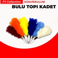 BULU TOPI / HACKER KADET - MERAH/OREN/KUNING/BIRU ROYALP/BIRU CAIR/PUTIH ( U01 / U02 / U03 / U04 / U
