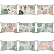 Lumbar Throw Pillow Covers 30x50 Leaf Plant Rectangular Lumbar Throw Pillow Case Faux Linen Cushion 