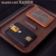 Student Cowhide Horizontal Vertical Business Card Slots Commuter Exhibition Work Card Holder Genuine