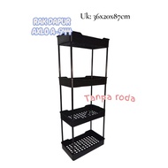 4-Tier Wheeled Shelf Kitchen Shelf/ A-944 AXLO Multipurpose Kitchen Shelf/