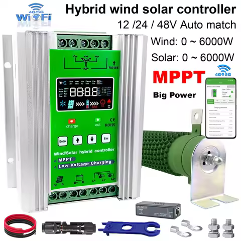 12V 24V 48V 3000W 5KW Hybrid Wind Solar Charge Controller MPPT Wind Generator Solar System For Lifep