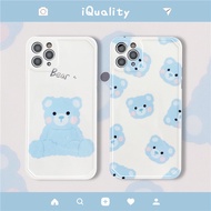 Cute Shy Blue Bear Phone Case iPhone 11 12 13 Pro Max i7 i8 plus IX Xs XR
