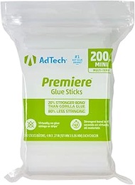 AdTech Premiere 200 Pack 4 inch Mini Size Glue Sticks, 200 ct, White Piece