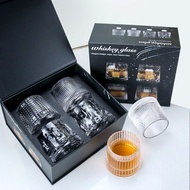 YOXP Whiskey Wine Set Gift Box Household Wine Set Gift Whiskey Shot Glass Bar Creative Glass Wine Se