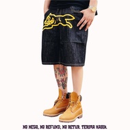 Billionaire Boys Club BBC ICECREAM Running Dog Shorts Jeans Jorts BNWT (Black-Yellow) y2k