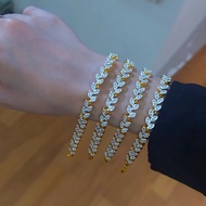 BRACELET CHAIN BRACELET DIAMOND BRACELET FASHION SADUR GOLD DURABLE DIAMOND SWISS LEAF
