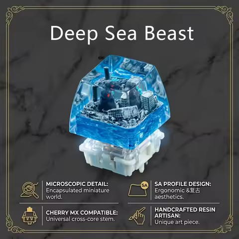 Deep Sea Beast Artisan Keycap 1U ESC SA Handmade Resin Custom Keycap Compatible Cherry MX Mechanical
