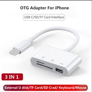 3 In 1 Multi Port Hub Converter Lightning To USB OTG Adapter TF SD Memory Card Reader For Iphone And