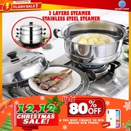 【on hand】puto steamer Original 3 Layers Steamer for Puto 3 Layer Siomai Steamer Stainless Cookware