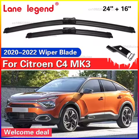 For Citroen C4 MK3 C4X C41 2020 2021 2022 Wiper Front Wiper Blades 24"+16" Windshield Windscreen Win