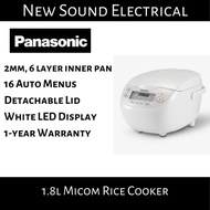 Panasonic SR-CN188WSH Fuzzy Logic Rice Cooker (1.8L) | 1-year Local Warranty