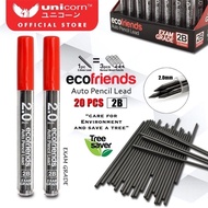 Unicorn 2B Pencil Lead 2.0 mm Exam Grade - 1 tube